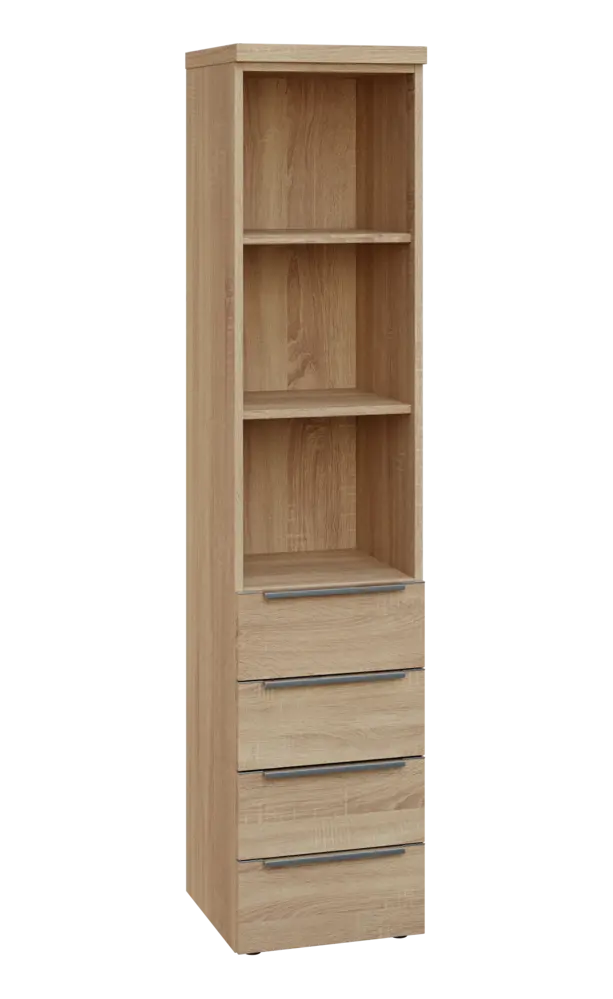 SIN 5 - 44ZN kancelářská skříň, 4-zásuvková/nika, 1820x400x400, dub bardolino